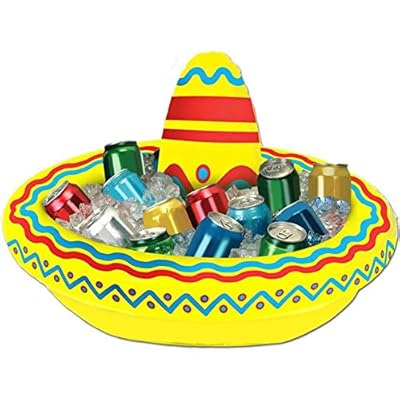 Inflatable Sombrero Cooler (Holds Apprx 10 12-oz Cans) Party Accessory (1 Count) (1/pkg)