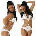 Monokini Badeanzug Bikini weiß