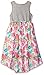 Youngland Girls' Grey Knit To Floral High-Low Chiffon Dress