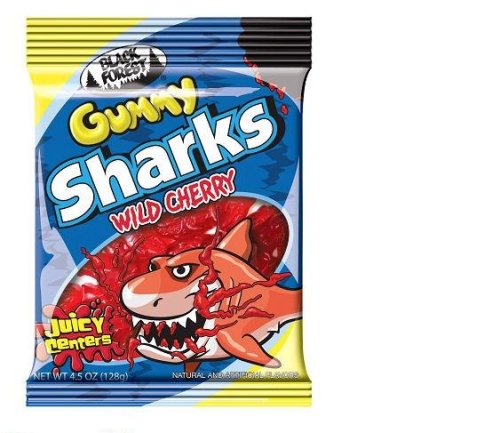 Black Forest Hanging Bag Liquid Filled Cherry Sharks, 4.5-Ounce Bags (Pack of 24) by Black Forest