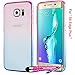 ONLY Fit [S6 Edge Plus], Galaxy S6 Edge Plus - Hybrid Gradient Case, MerKuyom(TM)[Clear Transparent] Slim-fit Hard PC+TPU Plastic Case Cover For [Samsung Galaxy S6 Edge Plus ] + Stylus (Pink / Blue)