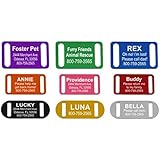 Slide-On Pet ID Tag | Collar Tag | 3 Sizes & 9 Colors to Choose From (PURPLE, SMALL)