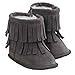 Voberry Baby Toddler Girls Boys Winter Warm Snow Boot Tassels Trimmed Boots Outdoor (6~12Month, Dark Gray)