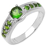 0.80 Carat Genuine Chrome-Diopside Sterling Silver Ring