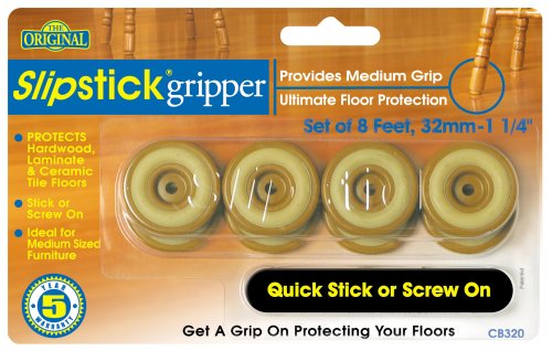 Slipstick CB320 1-1/4-Inch Gripper Foot, Caramel, 8-Pack