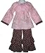 AnnLoren Girls Boutique Pink& Brown TOILE & DOTS