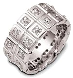 10mm modern white gold diamond wedding band ring (1.68cts diamonds 14K Gold)
