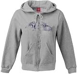 Baltimore Ravens Women's Gray Pro Grade Full Zip Hooded Sweatshirt