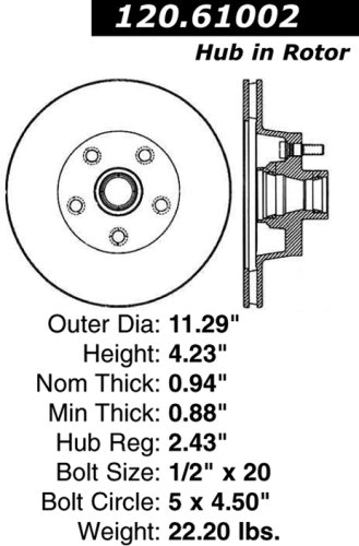 Centric Parts 120.61002 Premium Brake Rotor  