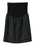 Angeliebe エンジェリーベ 産前 産後 対応 フィット ラメ ツィード タイト スカート 7号 ブラック