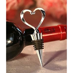 Heart Wine Bottle Stopper Wedding Favors, 30