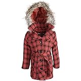 Dollhouse Baby Girls Wool Look Dressy Pea Coat with Removable Hood