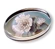 White Bloom - Oval Glass Paperweight