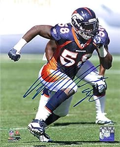 Autographed Von Miller Picture - 8X10 BLUE DENVERAUTOGRAPHS com - Autographed NFL Photos