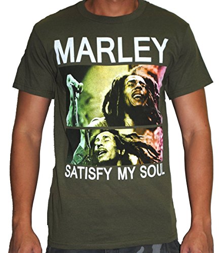 Bob Marley Satisfy My Soul Adult Men's Green T-Shirt