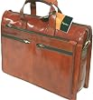 Mancini Brown Italian Leather Briefcase Laptop