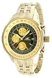 Adee Kaye Basant III Pilot Chronograph ak6230-m-blk/beige
