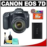 Canon EOS 7D Digital SLR Camera with EF 28 135mm IS USM Zoom Lens  16GB Card  Canon LP E6 Battery  Cleaning Kit