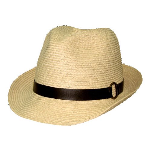 DCI Paper Braid Woven Fedora - Natural