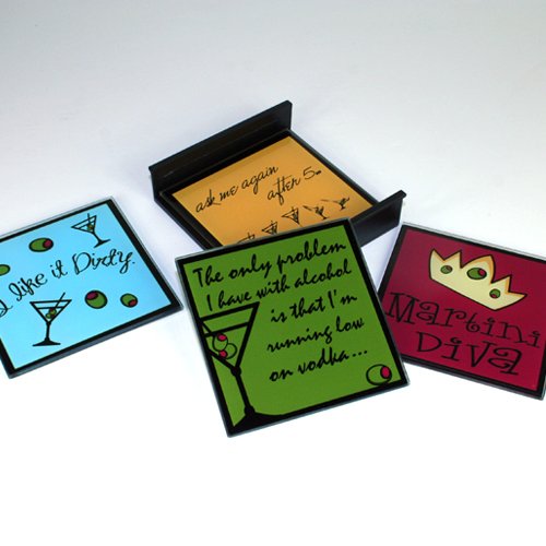 Martini Lovers Glass Coaster Set