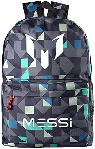 Lionel Messi Logo Barcelona Laptop Backpack Cosplay Schoolbag Camouflage Blue Style3