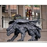IMAGE OF Warwickshire Dragon Glass Topped Coffee Table in Gray Stone