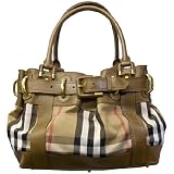 Burberry Beaton House Check Canvas Tan Leather Shoulder Bag 3201083 by Travel Gear