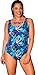 Aquabelle Women's Plus Size Blue Flare Swimsuit