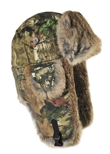 Mad Bomber Canvas Bomber Cap with Real Fur