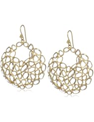 Lauren Harper Collection Milky Way 18k Gold and Rose Cut White Sapphire Open Circle Earrings