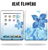 Protective Vinyl Skin Decal for Apple iPad tablet e-reader 3G or Wi-Fi – Blue Flowers