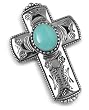 Sterling Silver Southwestern Turquoise Cross Pendant