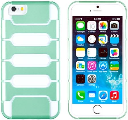 iPhone 6 Plus + Case, DandyCase 2in1 SURVIVOR Full-Body Dual Layer Shock-Protector Slim Case Cover for Apple iPhone 6 Plus (5.5" screen) - LIFETIME WARRANTY (Mint Green &amp; White)