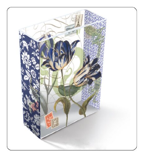 Vase Glass Decorative for Flowers 8 " Blue Tulip