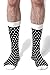 Men's Black & Off White Polka Dots Cotton Blend Crew Dress Socks