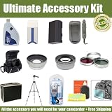 HUGE ACCESSORY KIT FOR THE SONY HDR-XR100 HDR-XR200V CAMCORDER KIT INCLUDES LENSES, FILTERS, VIDEO LIGHT, TRIPOD ,2 CARRYING CASES, 1GB MEMORY STICK, CARD AND MUCH MORE++ FREE SHIPPING!!!