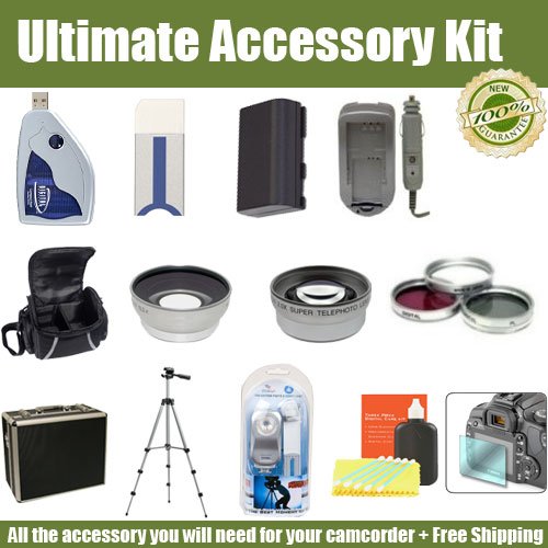 HUGE ACCESSORY KIT FOR THE SONY HDR-XR100 HDR-XR200V CAMCORDER KIT INCLUDES LENSES, FILTERS, VIDEO LIGHT, TRIPOD ,2 CARRYING CASES, 1GB MEMORY STICK, CARD AND MUCH MORE++ FREE SHIPPING!!!