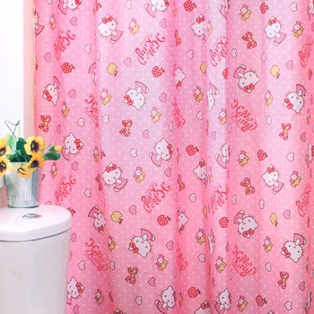 Hello Kitty Shower Curtains: Pink Dots