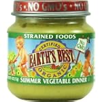 SAVE $3.88 - Earth's Best 2nd Strained Summer Vegetable Dinner, 4 Ounce Jars (Pack of 12) $12.92