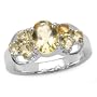 1.80 Carat Genuine Citrine Sterling Silver Ring