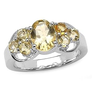 Buy 1.80 Carat Genuine Citrine Sterling Silver Ring