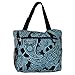 World Traveler 13.5 Inch Beach Bag, Black Blue Paisley, One Size