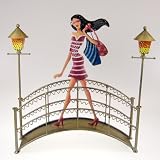 Stroll Over the Bridge Earring Holder Jewelry Display Pink All Metal 12