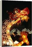 Box Canvas Print of Dragon lights at the Star Ferry terminal on Chinese takeover, Hong Kong, China,... from Robert Harding