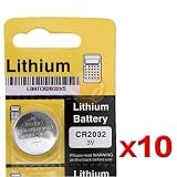 CR-2032 Lithium 3V Battery, coin cell, Sold As 10 Batteries