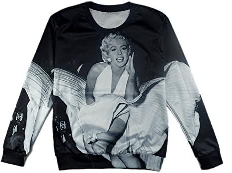 Women Star Marilyn Monroe Pullover Clothes Hoodies Sweatshirt 3d T Shirt (S)
