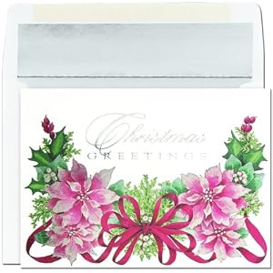 Poinsettia Swag Christmas Cards -