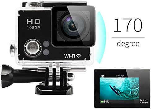 SportShot® Mini 2.0'' Full HD 1080P Waterproof Sports Camera 12MP - Wifi/HDMI Output Underwater Action Cam Camcorder - 170 Degree Super Wide Angle Lens - 20 Mounting Accessories Included