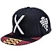 Ayliss Fashion Hip-hop Hat X Letter Embroidery Baseball Cap Black,Navy Blue