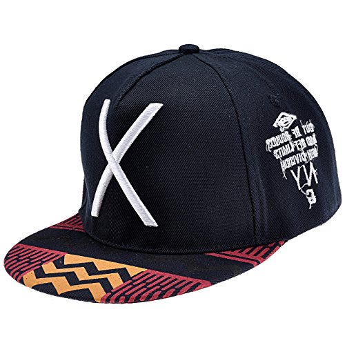 Ayliss Fashion Hip-hop Hat X Letter Embroidery Baseball Cap Black,Navy Blue